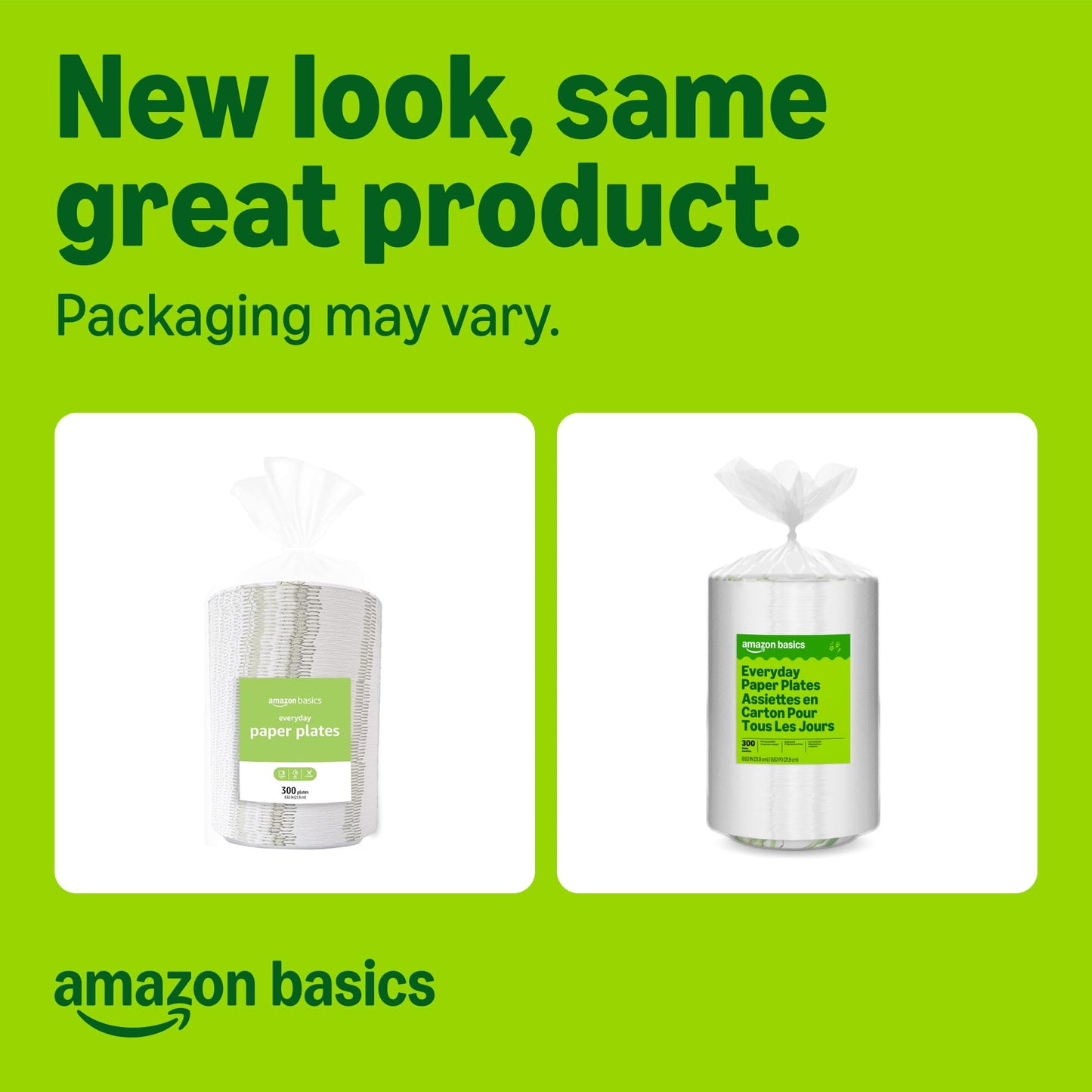 Amazon Basics Everyday Disposable Paper Plates, 8.62 Inch, Microwave-Safe, Cut Resistant, Soak-Proof, 100 Count, Packaging May Vary