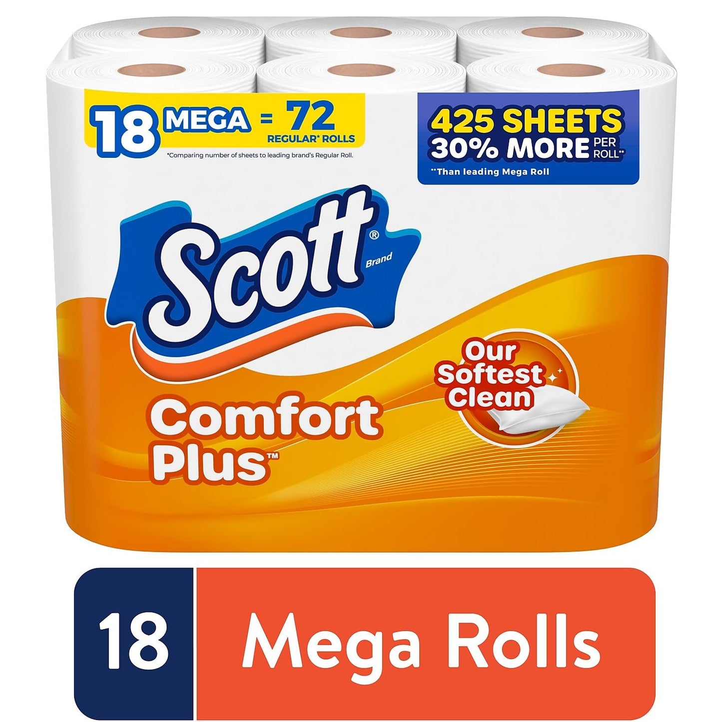 Scott ComfortPlus Toilet Paper, 48 Double Rolls, 231 Sheets per Roll, Septic-Safe, 1-Ply Toilet Tissue