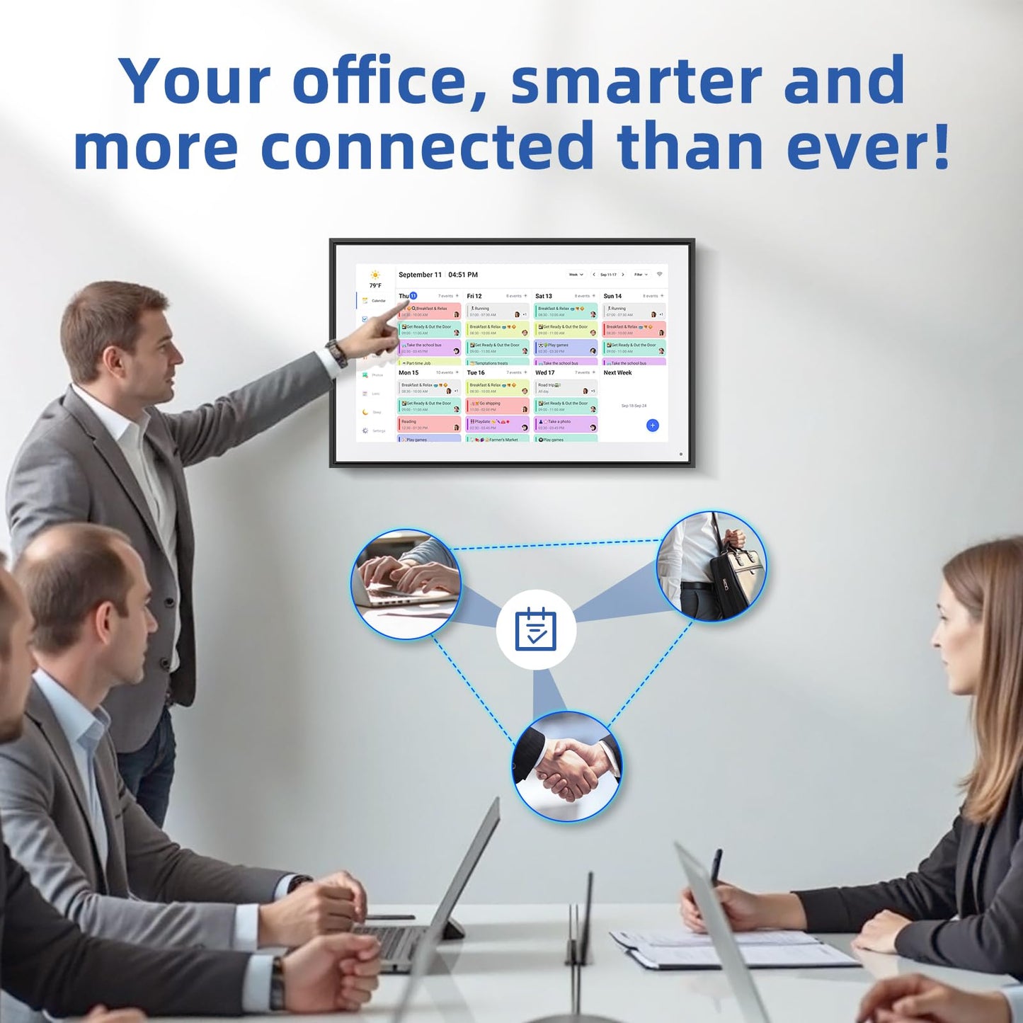 Calendar Digital 10.1 Inch, Digital Frame Combined Smart Touch Screen Electronic Wall Planner Family Organizer Chore for Family Schedules Gift for Mother Mom Women Grandpa