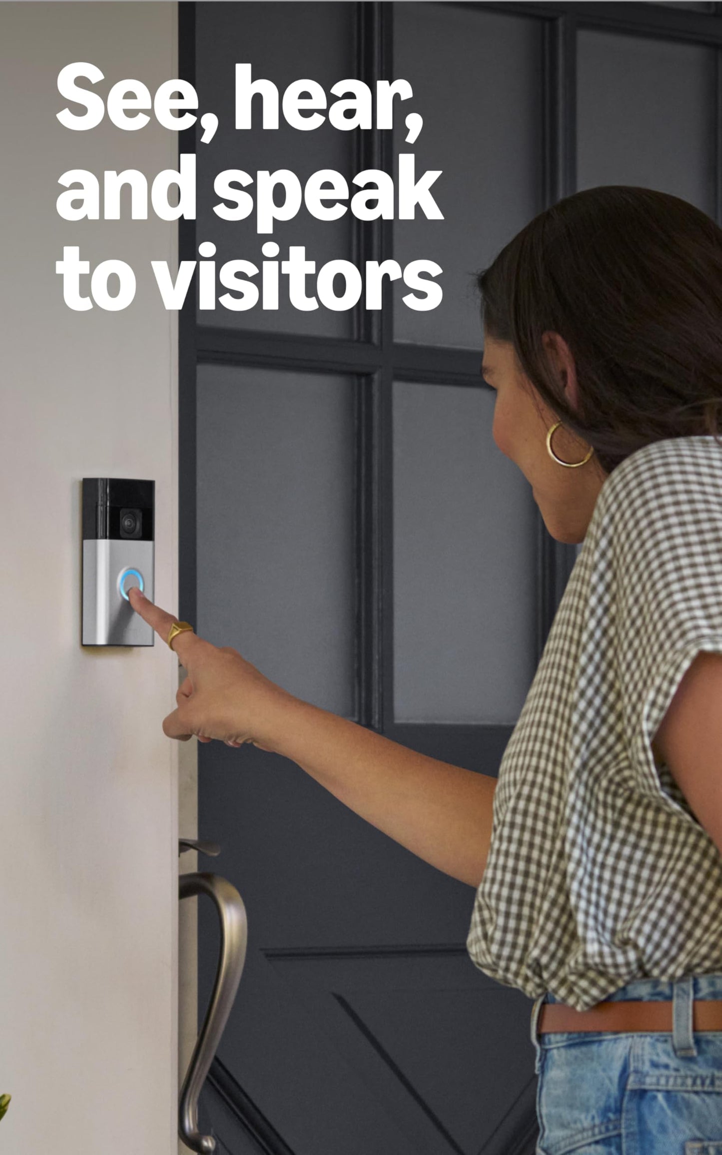 Ring Battery Doorbell (newest model), Home or business security with Head-to-Toe video, Live View with Two-Way Talk, and Motion Detection & Alerts, Satin Nickel