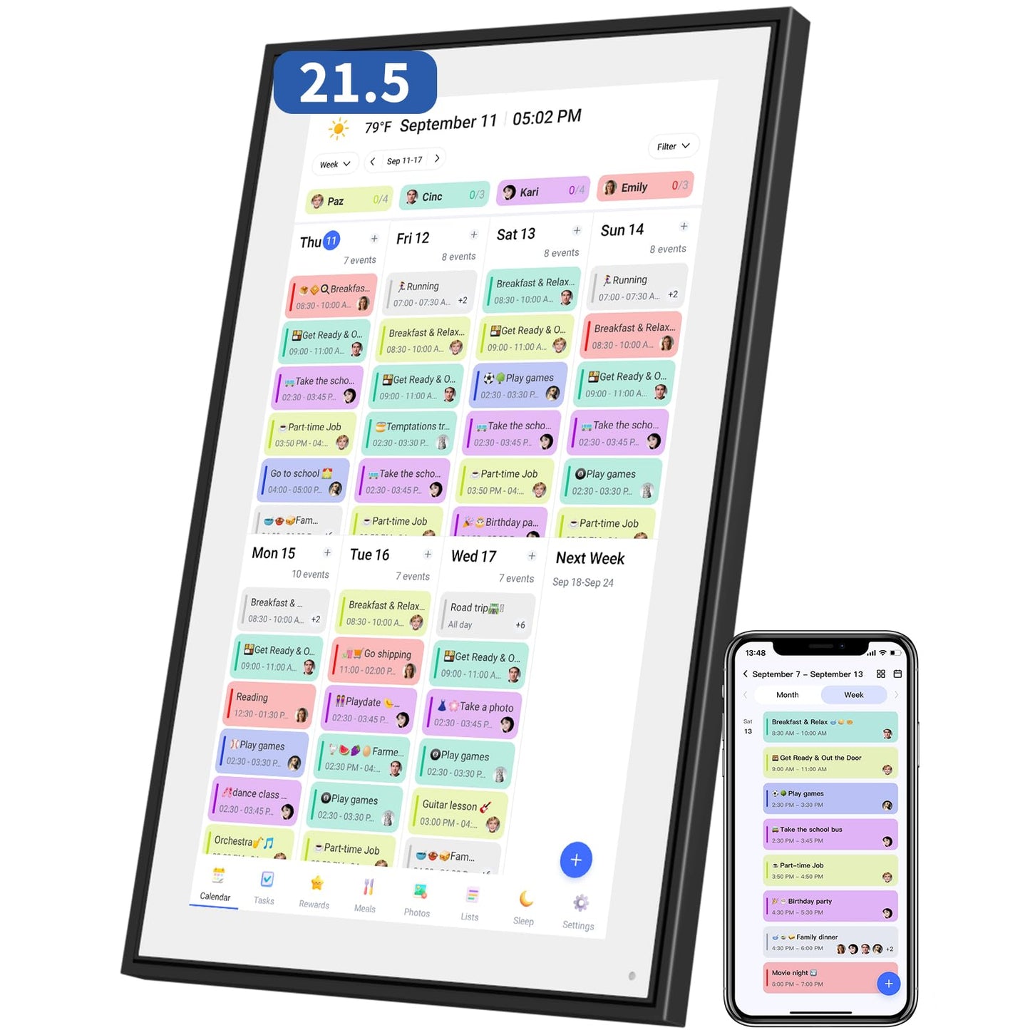 Calendar Digital 10.1 Inch, Digital Frame Combined Smart Touch Screen Electronic Wall Planner Family Organizer Chore for Family Schedules Gift for Mother Mom Women Grandpa