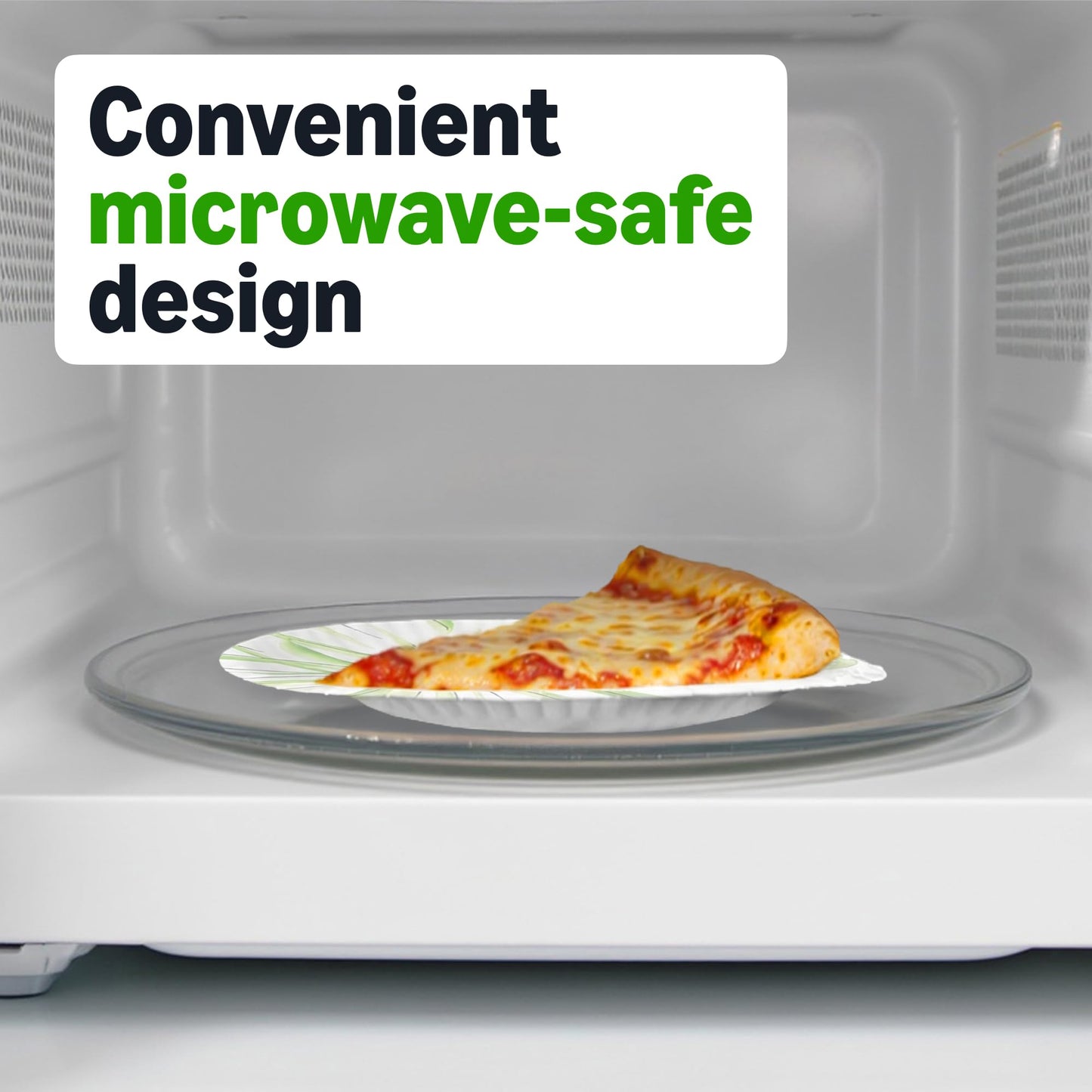 Amazon Basics Everyday Disposable Paper Plates, 8.62 Inch, Microwave-Safe, Cut Resistant, Soak-Proof, 100 Count, Packaging May Vary