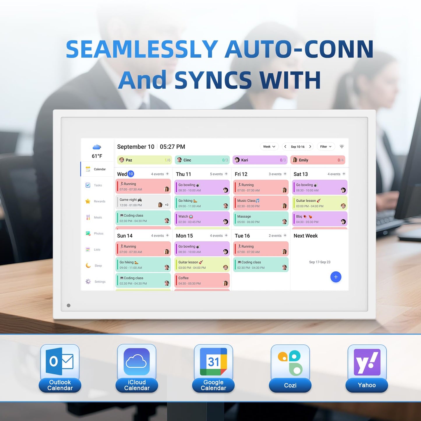 Calendar Digital 10.1 Inch, Digital Frame Combined Smart Touch Screen Electronic Wall Planner Family Organizer Chore for Family Schedules Gift for Mother Mom Women Grandpa