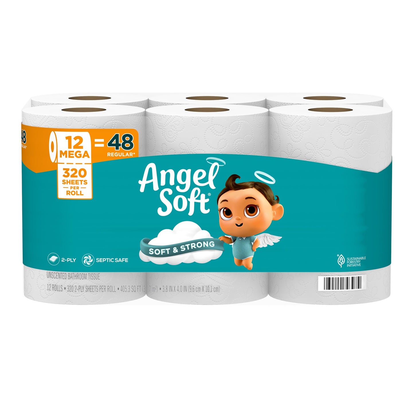 Angel Soft Toilet Paper, 18 Mega Rolls = 72 Regular Rolls, Soft and Strong Toilet Tissue
