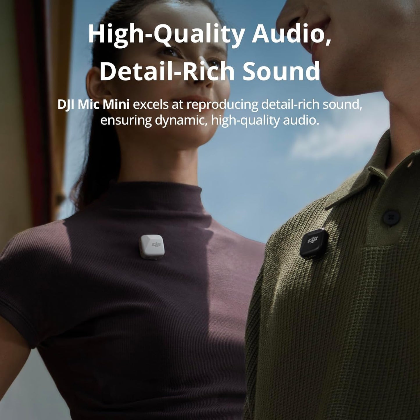 DJI Mic Mini (2 TX + 1 RX + Charging Case), Wireless Lavalier Microphone for iPhone/Camera/Android, Ultralight, Detail-Rich Audio, 48h Use, Noise Cancelling, Automatic Limiting, Vlog, Streaming