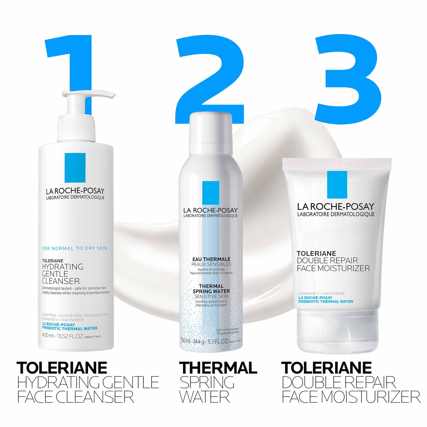 La Roche-Posay Toleriane Double Repair Face Moisturizer, Daily Moisturizer Face Cream with Ceramide & Niacinamide for All Skin Types, Immediate Comfort & Long Lasting Hydration, Fragrance Free