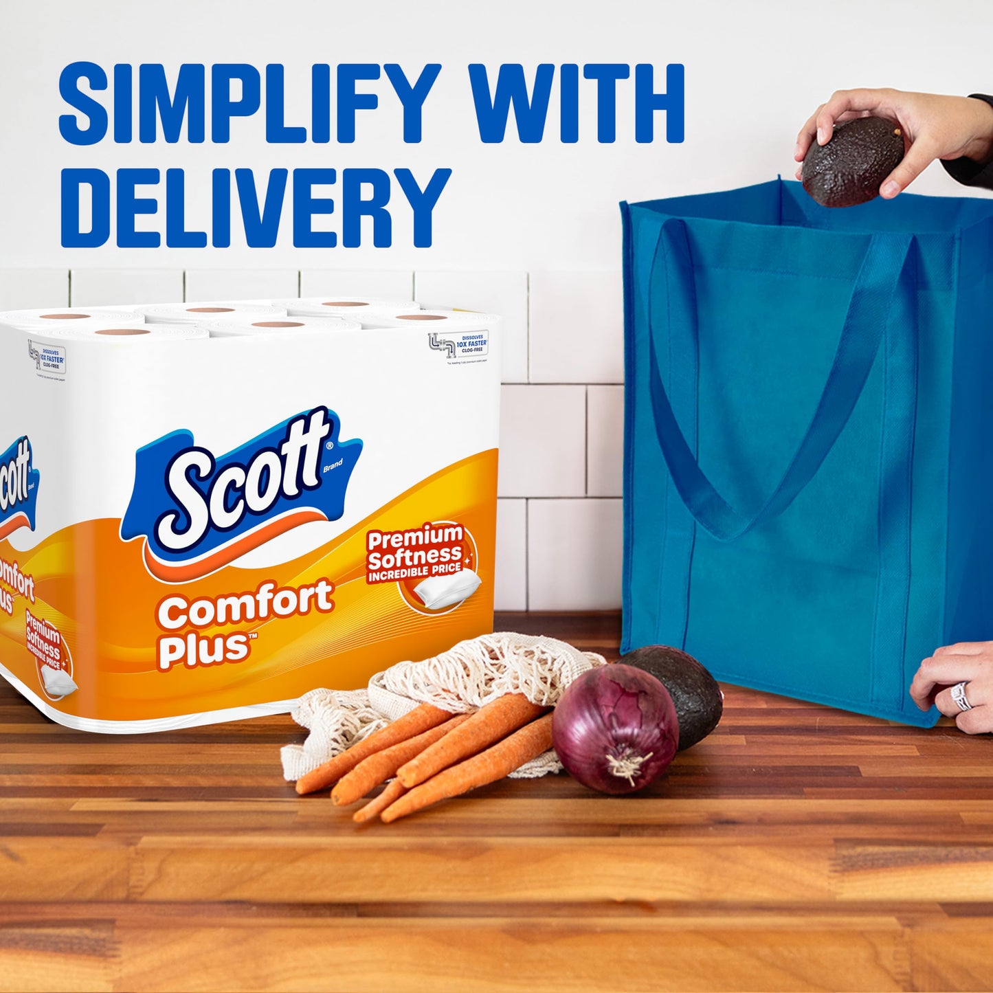 Scott ComfortPlus Toilet Paper, 48 Double Rolls, 231 Sheets per Roll, Septic-Safe, 1-Ply Toilet Tissue