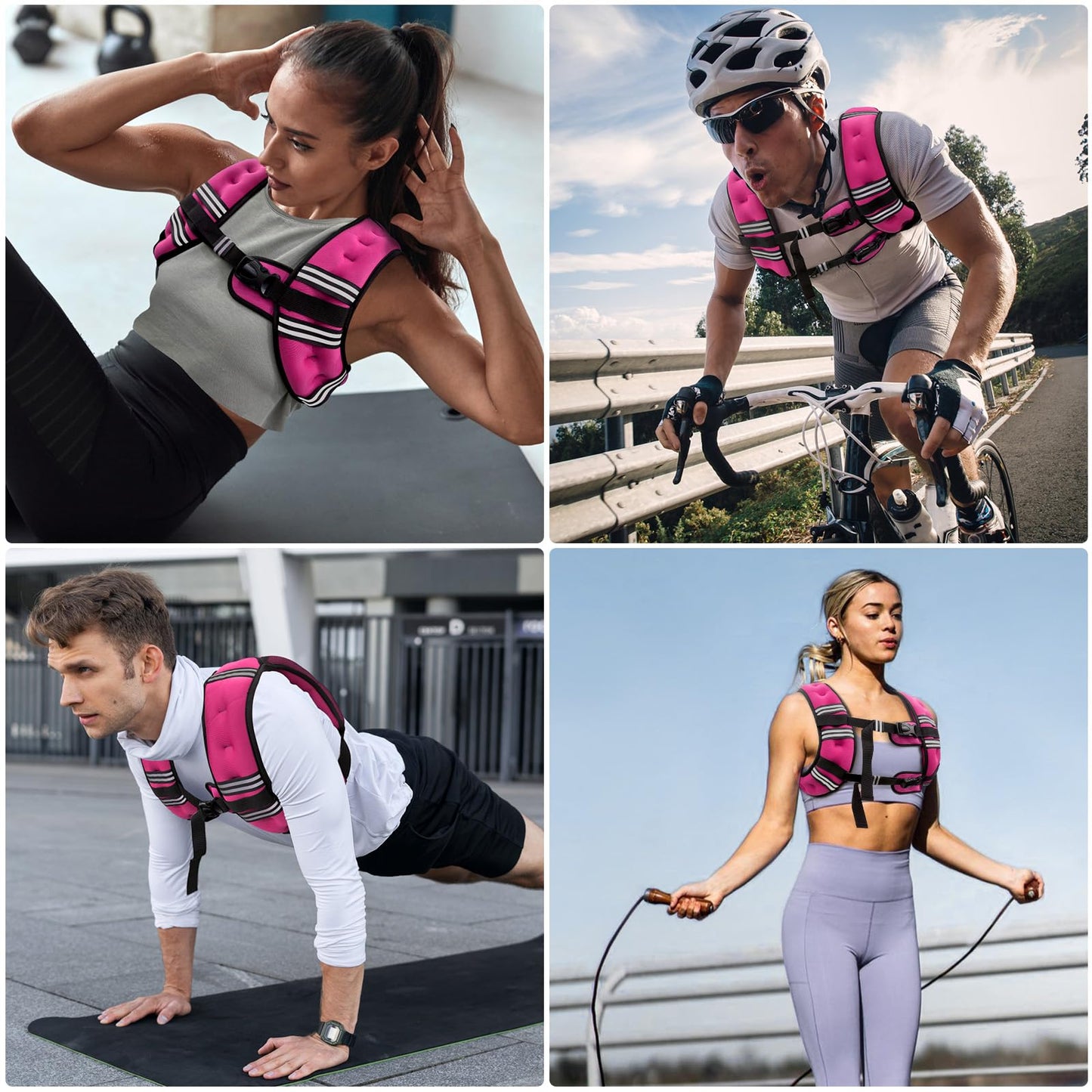 Weighted Vest for Women & Men with Reflective Stripe and Adjustable Buckle, Comfortable & Durable Rucking Vest for Walking, Running & Strength Training