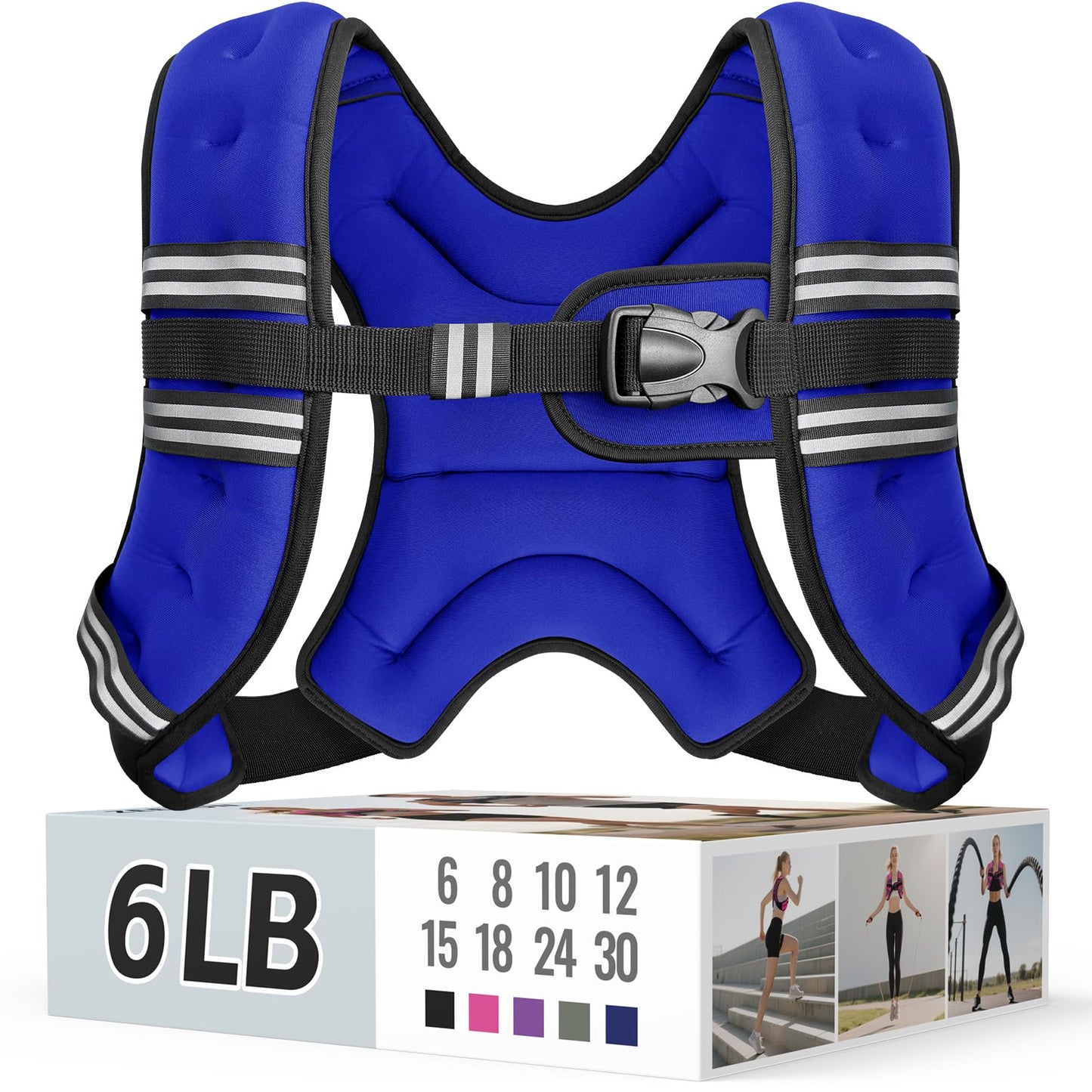 Weighted Vest for Women & Men with Reflective Stripe and Adjustable Buckle, Comfortable & Durable Rucking Vest for Walking, Running & Strength Training