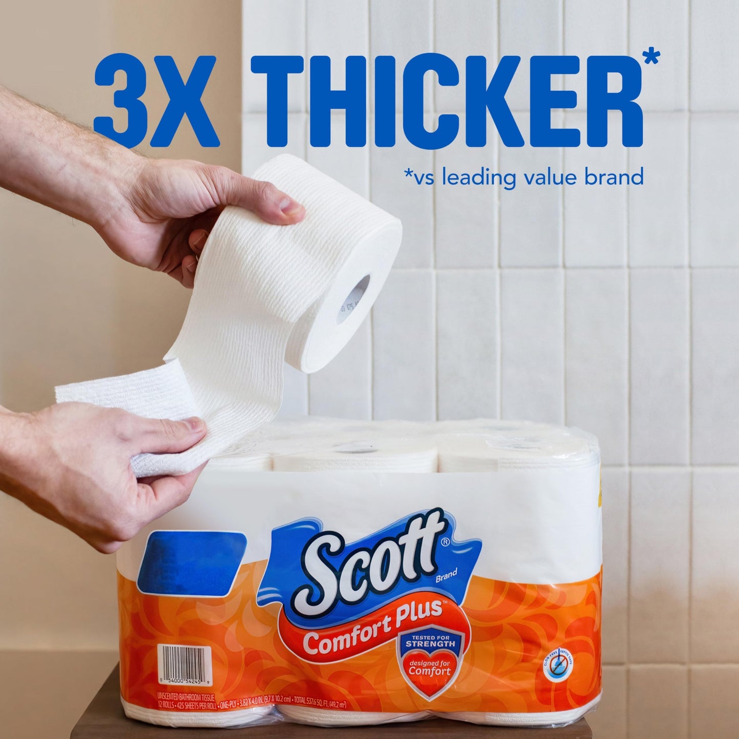 Scott ComfortPlus Toilet Paper, 48 Double Rolls, 231 Sheets per Roll, Septic-Safe, 1-Ply Toilet Tissue