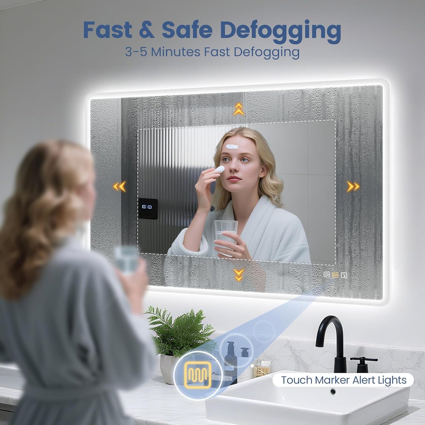 STARLEAD 24"x32" LED-Bathroom-Mirror-with-Lights, Wall-Mounted with Bluetooth Speaker, Anti-Fog, 3 Color Temperature, Dimmable Brightness, Waterproof, Tempered Glass, Frontlit & Backlit
