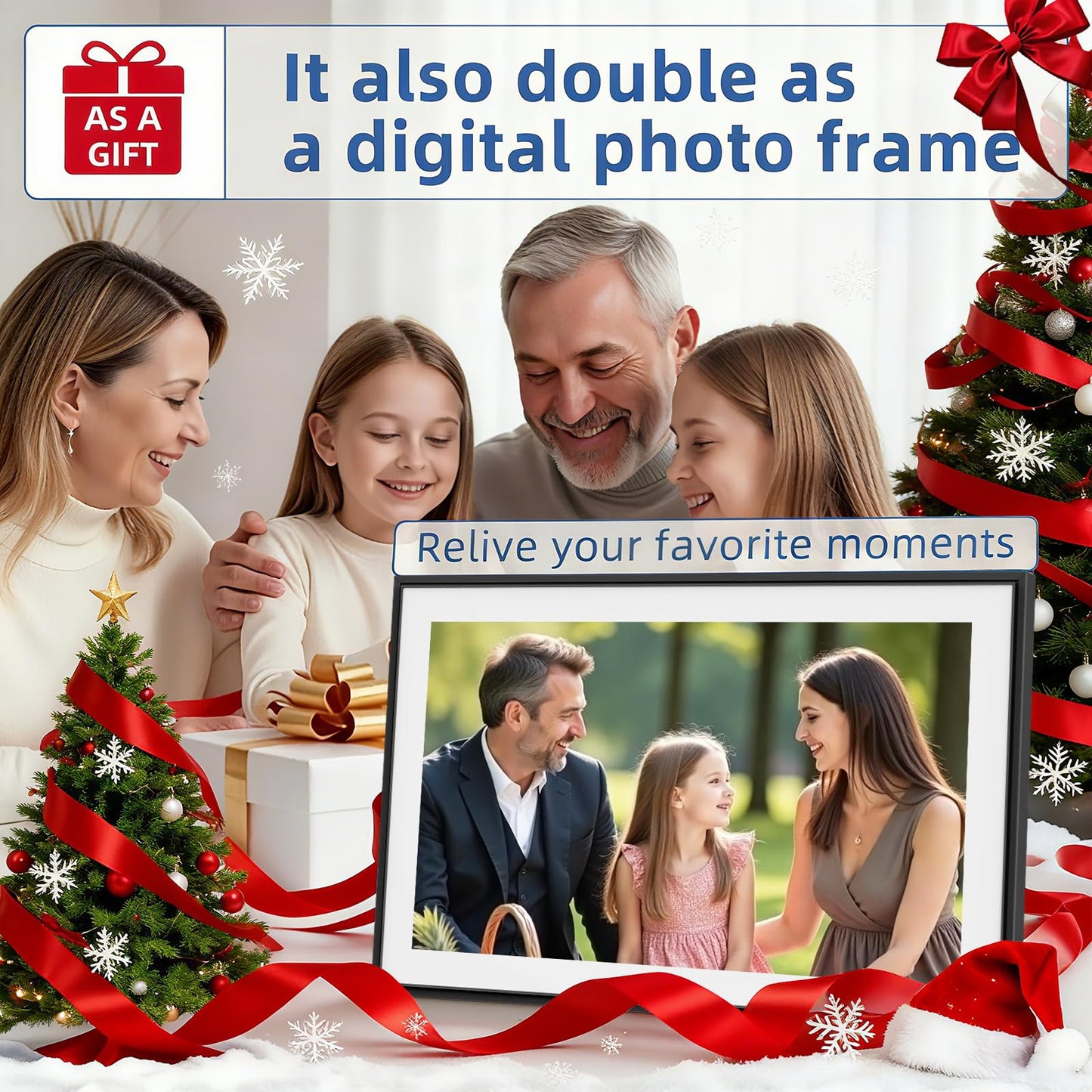 Calendar Digital 10.1 Inch, Digital Frame Combined Smart Touch Screen Electronic Wall Planner Family Organizer Chore for Family Schedules Gift for Mother Mom Women Grandpa