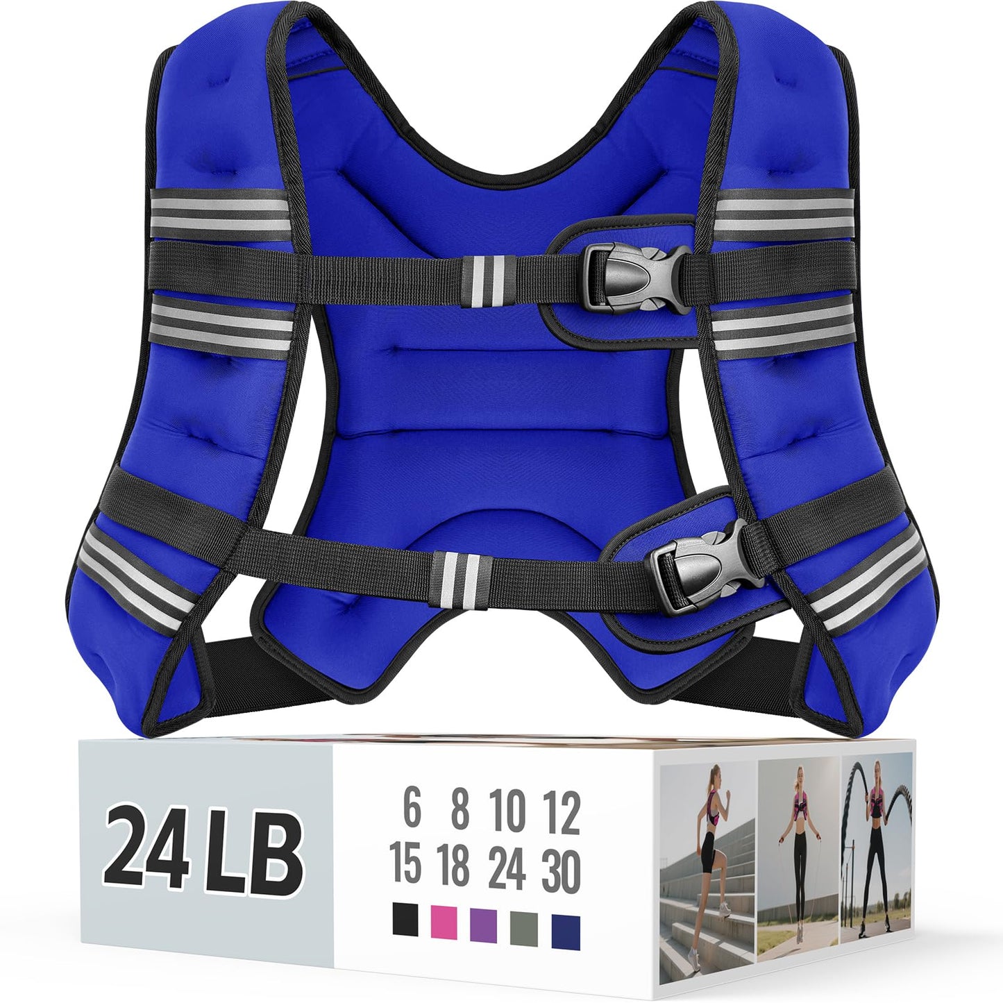 Weighted Vest for Women & Men with Reflective Stripe and Adjustable Buckle, Comfortable & Durable Rucking Vest for Walking, Running & Strength Training