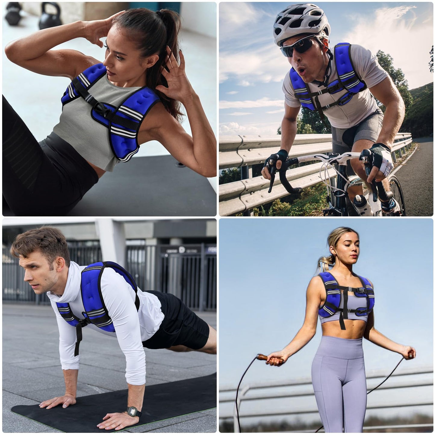 Weighted Vest for Women & Men with Reflective Stripe and Adjustable Buckle, Comfortable & Durable Rucking Vest for Walking, Running & Strength Training