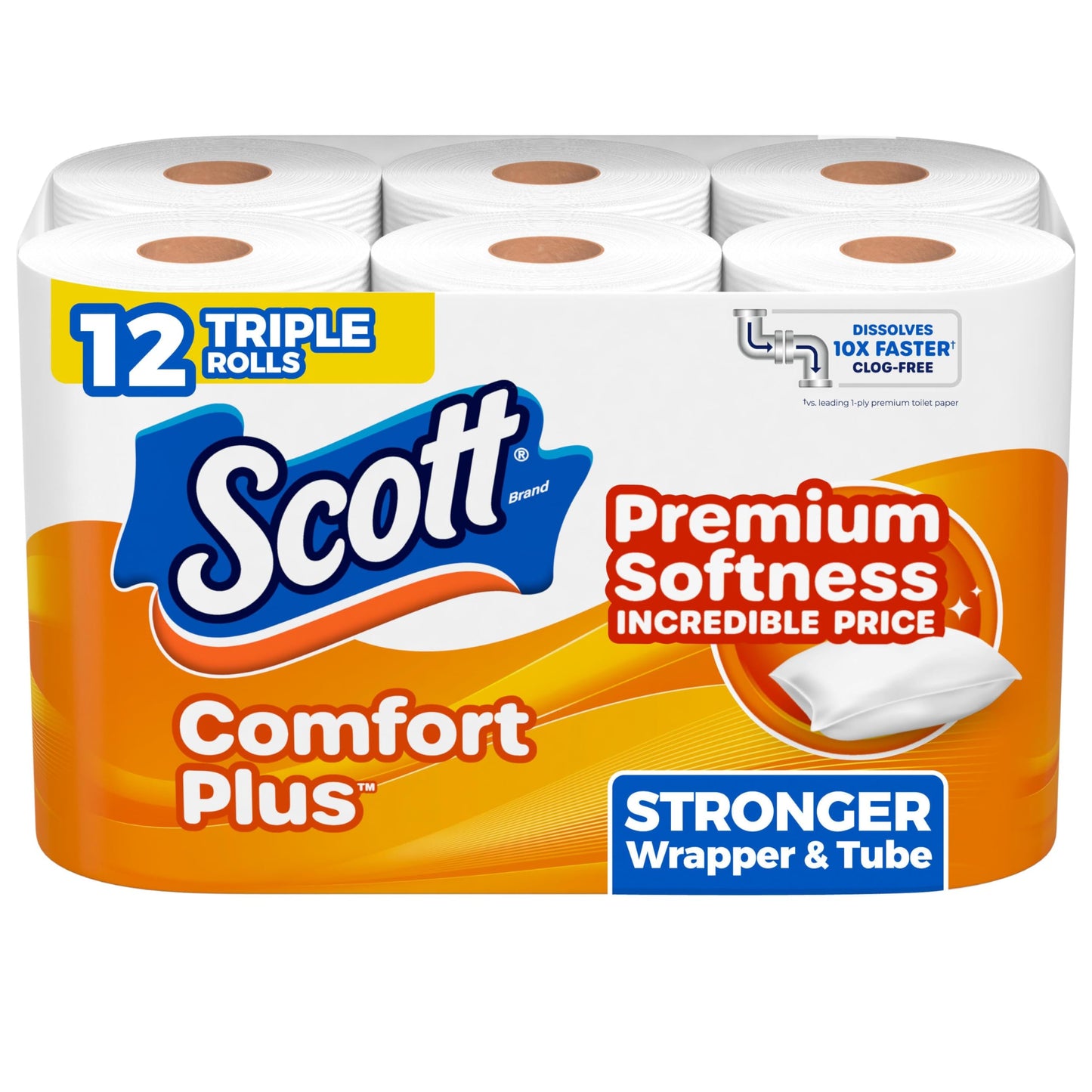 Scott ComfortPlus Toilet Paper, 48 Double Rolls, 231 Sheets per Roll, Septic-Safe, 1-Ply Toilet Tissue
