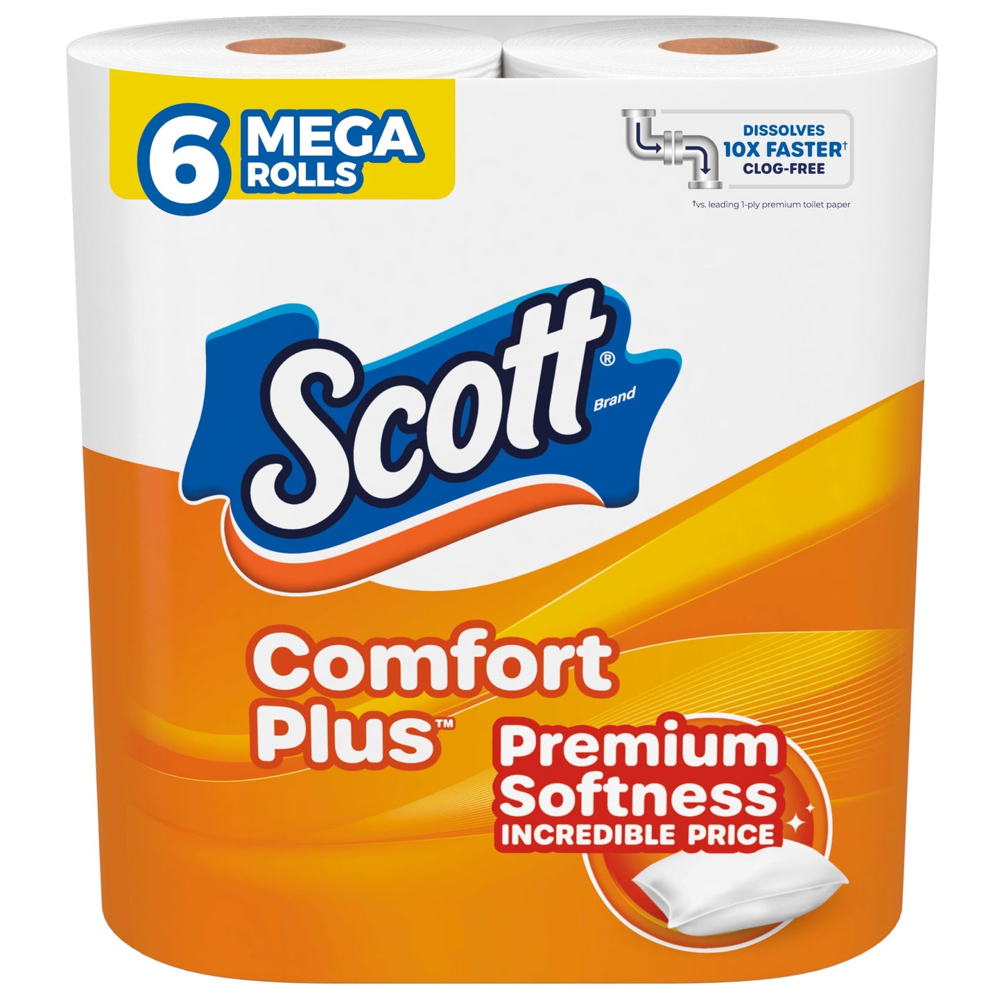 Scott ComfortPlus Toilet Paper, 48 Double Rolls, 231 Sheets per Roll, Septic-Safe, 1-Ply Toilet Tissue