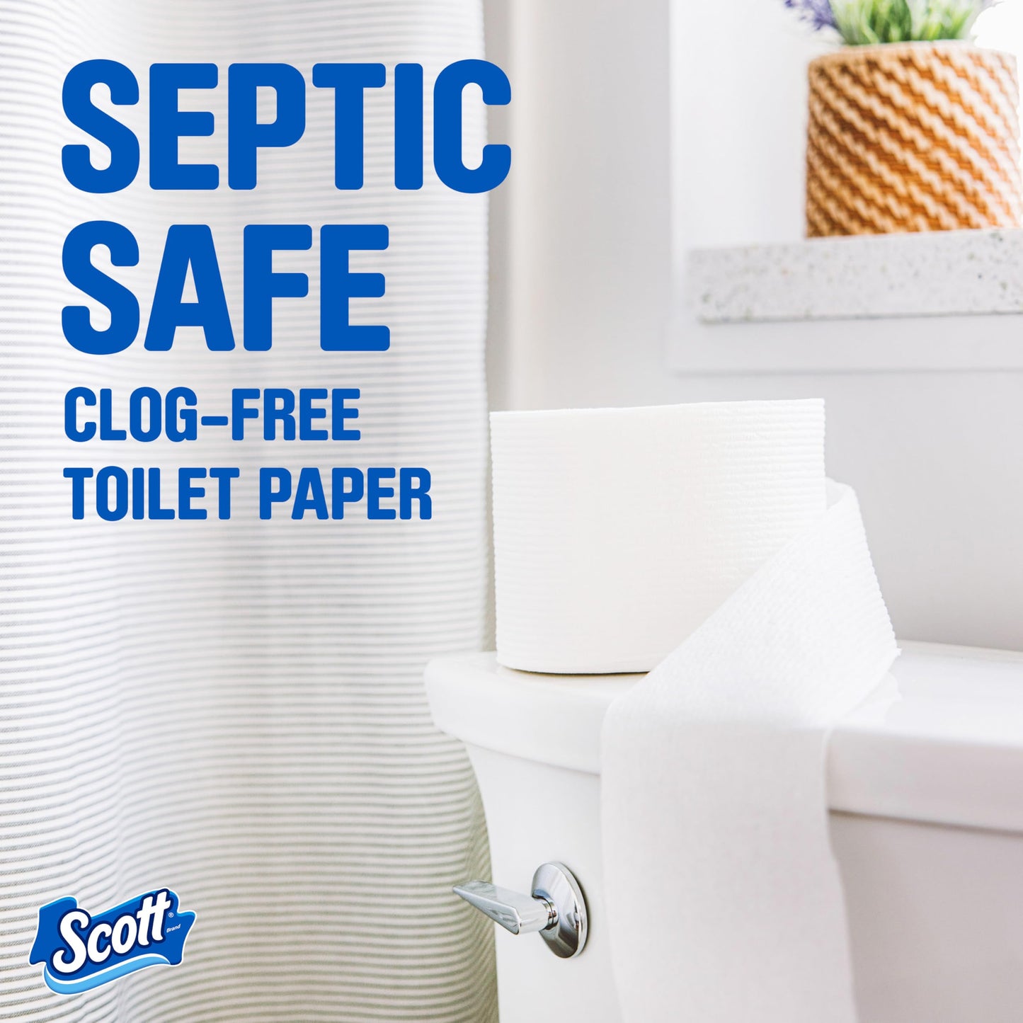 Scott ComfortPlus Toilet Paper, 48 Double Rolls, 231 Sheets per Roll, Septic-Safe, 1-Ply Toilet Tissue