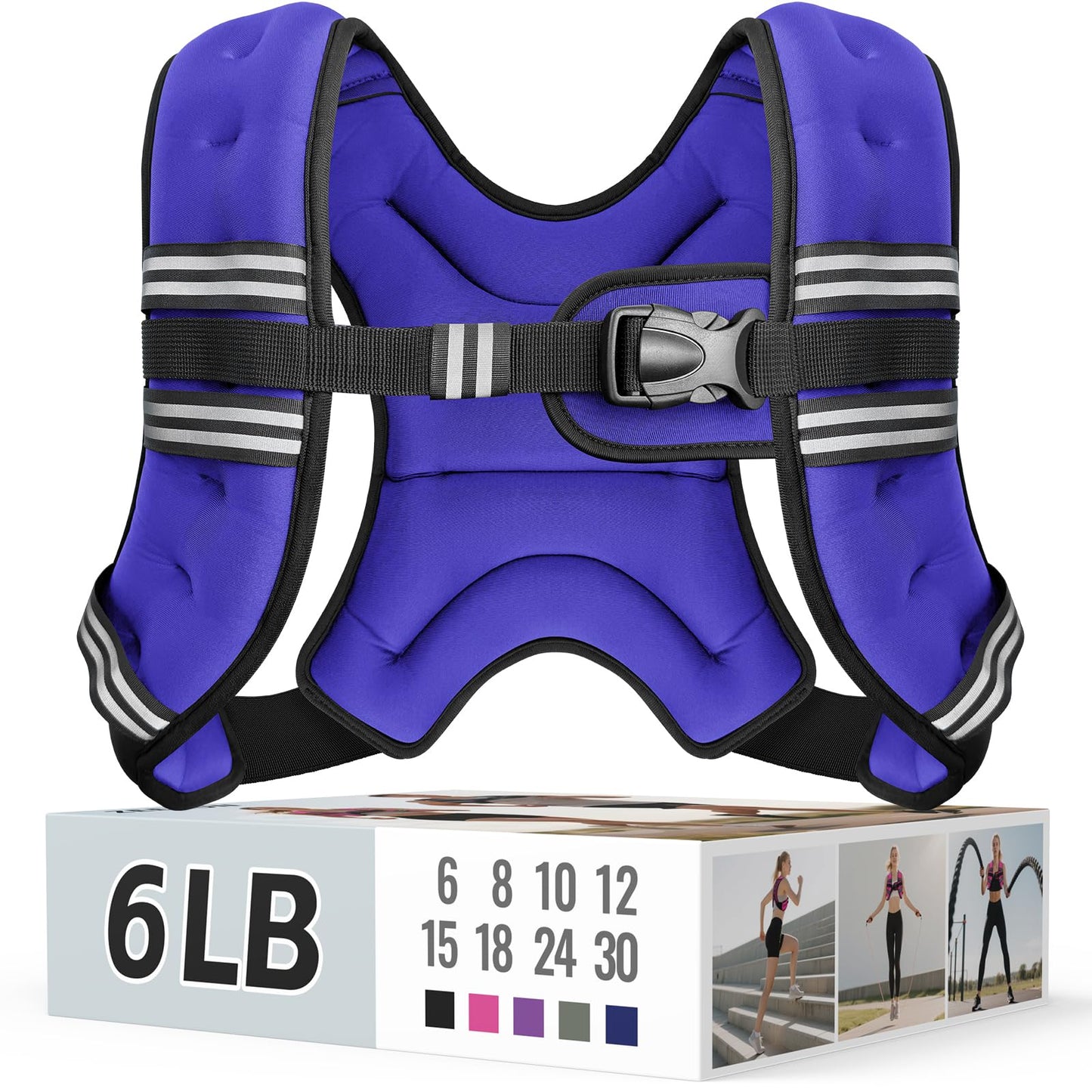 Weighted Vest for Women & Men with Reflective Stripe and Adjustable Buckle, Comfortable & Durable Rucking Vest for Walking, Running & Strength Training